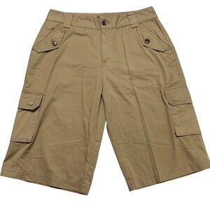 Lauren Ralph Lauren Women's Khaki Cargo Shorts Bermuda Size 8 Tan Utility Y2K